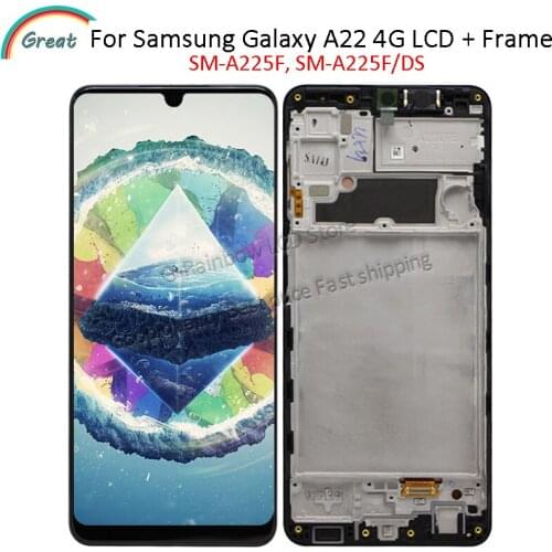 6.4'' AMOLED For Samsung Galaxy A22 4G LCD A225F SM-A225F SM-A225F/DS Display Touch Panel Screen Digitizer For Samsung A225 LCD