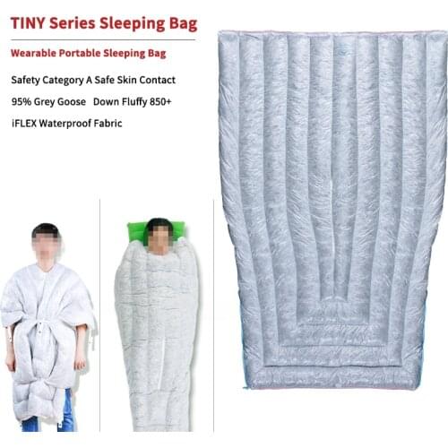 AEGISMAX TINY FP850 Wearable Portable Sleeping Bag 95% Goose Down Outdoor Mummy Type 36℉~45℉Camping Sleeping Bag Ultralight Warm
