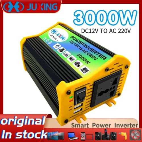 JUXING 3000W Car Power Inverter DC 12V to AC 110V/220V Converter with 2 USB Ports Use for Vehicle, Home, Outdoor