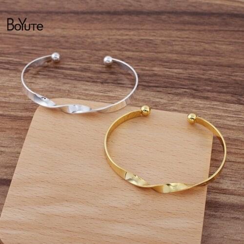 BoYuTe (10 Pieces/Lot) 65*5MM Iron Metal Twist Bracelet Factory Direct Sale Diy Handmade Jewelry Materials