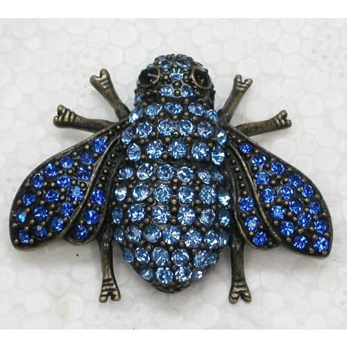 Antique Bronze Rhinestone Cicada Pin brooches C875 B4
