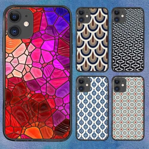 Deco Tile Map Art Phone Case For iphone 12 11 6 Mini Pro XS Max X XR 7 8 Plus Soft TPU Cover 12Pro 11Pro 12Mini