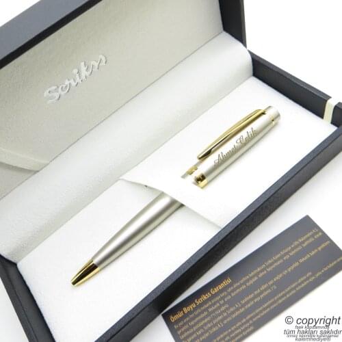Scrikss 38 Satin Gold Ballpoint Pen | Scrikss Pen | İsme Special Pen | Gift Pen
