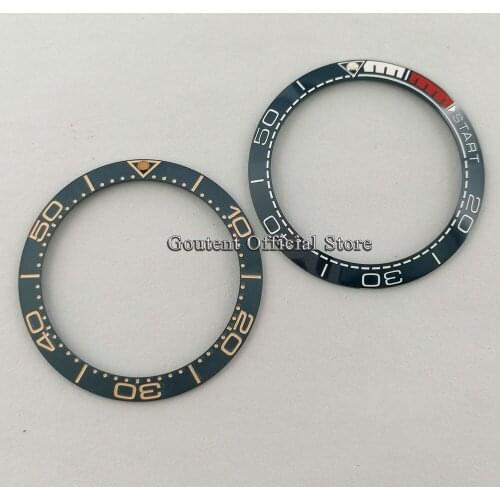 Goutent 38mm Blue Red Watch Bezel Insert Ceramic Bezel Fit 40mm Automatic Watch