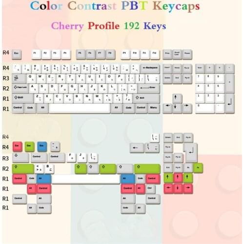 Color Contrast Cherry Profile Japanese Keycaps For Mechanical Keyboard For Building Blocks Style PBT Keycap For GH60 GK64 RK87