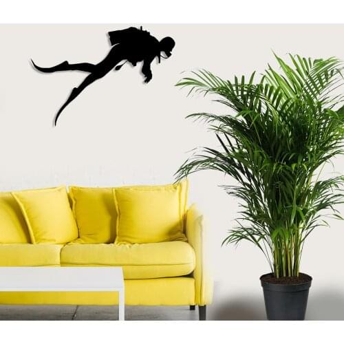 Diving Sea Diver Wall Room Home Accessory Wooden Table 50x34cm