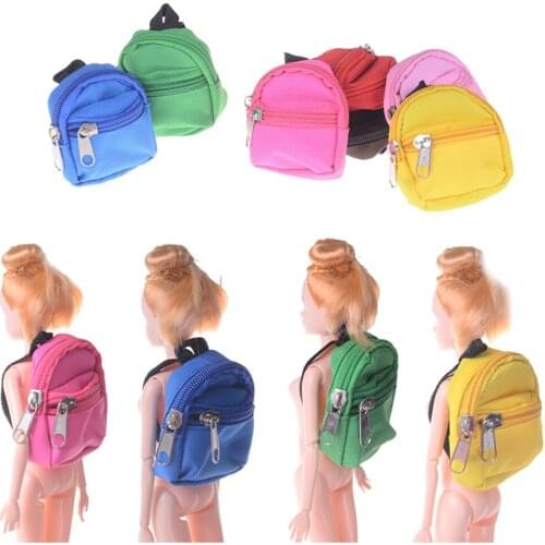 1PC Cute Zipper Canvas Backpack Bag For Dolls Fashion Mini Coin Bag Doll Clothing Dress Up Accessories