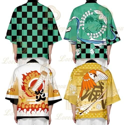Anime Tanjiro Kamado Cosplay Costume Men Kimono Plus Size Kimonos Halloween Party For Women