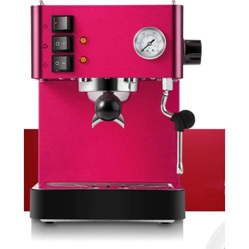 Cute red color thermo-block high quality Espresso coffee maker boiler cappuccino coffee machine with pressure gauge