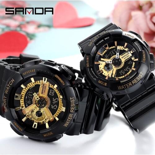 Mens Watch Military Water resistant SANDA Sport watch Army led Digital wrist Stopwatches for male relogio masculino Watches