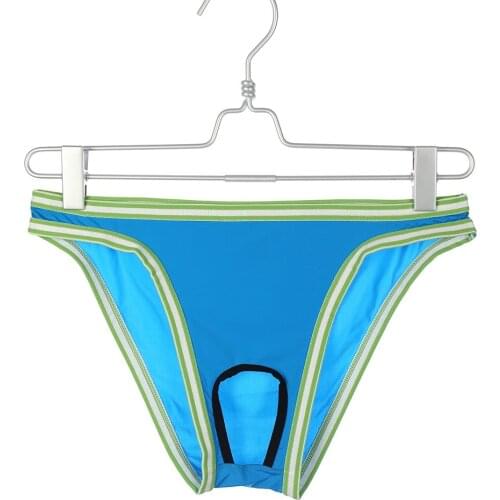 Men Funny Penis Hole Briefs Open Front Pouch Underwear Mens Sissy Holes G-String Panties Crotchless Bikini Shorts Underpants