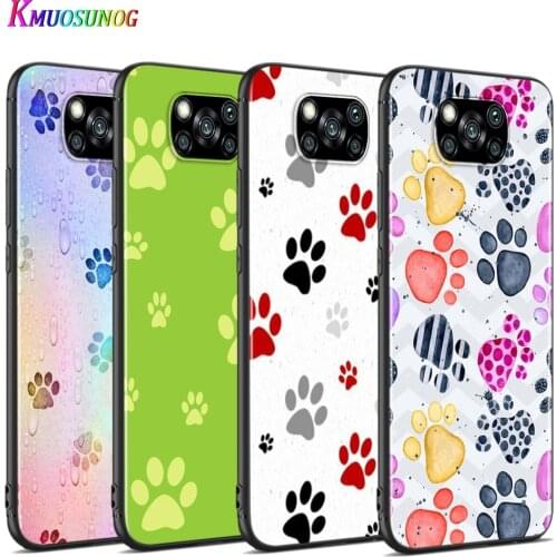 Dog footprint Paw For Xiaomi Poco X3 NFC M2 X2 F2 F3 C3 M3 F1 Pro Mi Play Mix 3 A3 A2 A1 6 5 Lite Soft Phone Case