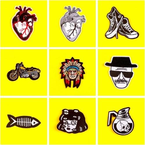 Skull Embroidered Patches For Clothing Iron On Patches For Clothes Sewing Stickers Patch On Clothes Jacket Applique Patch Jeans