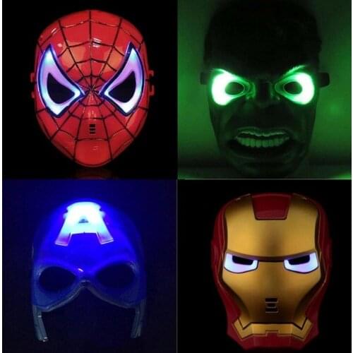 New 5pcs/lot LED Halloween Costume Mask Super Hero Crazy Rubber Party Masks