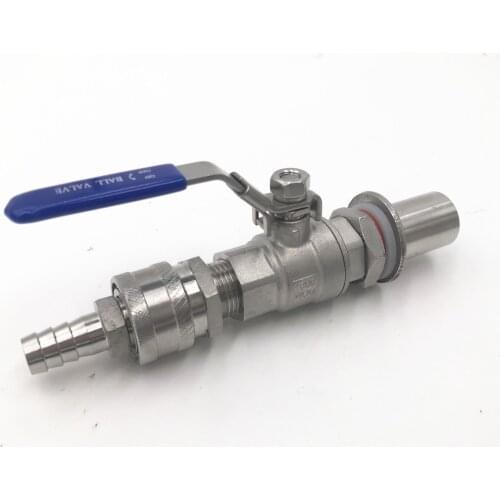 1/2" Thread 304 Stainless Ball Valve with 1/2" barb Quick Disconnect Set+Weldless Kettle Kit ,Homebrew Fitting
