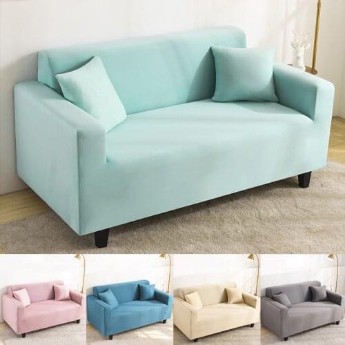 All -Inclusive Stretch Sofa Covers for Living Room 1/2/3/4 Seater Universal with Armrest Couch Milk Silk Fabric Sky Blue