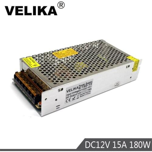 Universal DC12V Power Supply 15A 180W Driver for LED Strip Light lamp CNC CCTV Transformer 220V 110V AC to DC 12V Output SMPS