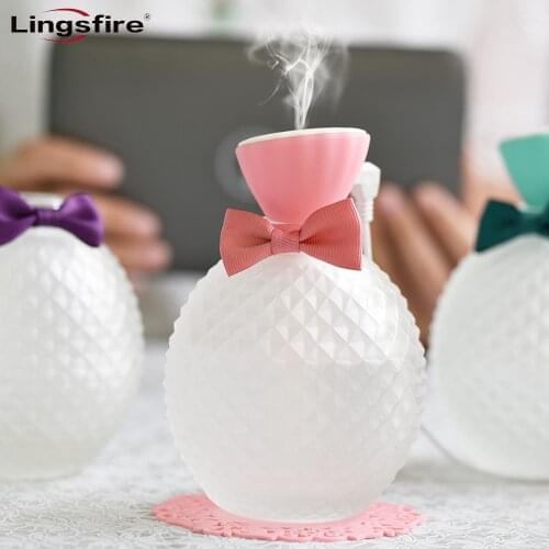 300ML Crystal Bottle Air Humidifier Ultrasonic Humidifier Aromatherapy Desktop Aroma Diffuser USB Charging Air Purifier