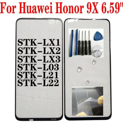 For Huawei Honor 9X STK-LX1 LX2 LX3 L03 L21 L22 Outer Front Screen Glass Lens