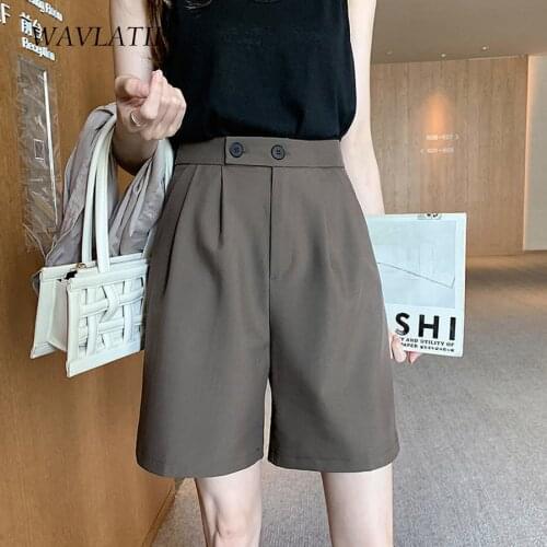 WAVLATII New 2021 Women Knee Length Pants Lady Black Grey Summer Trousers WP2104