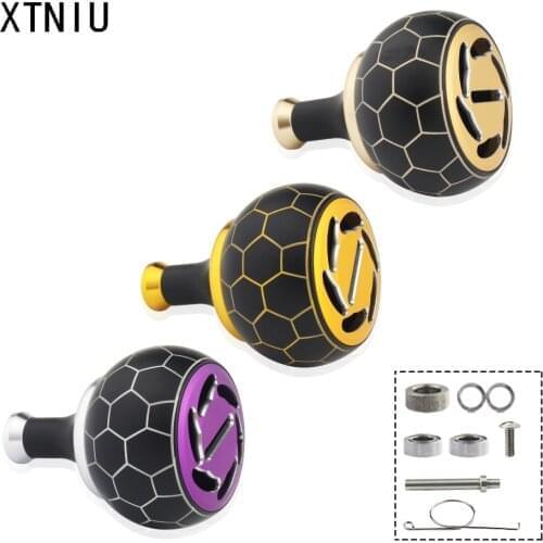 XTNIU Knob Diameter 38mm Alloy Alluminum Fishing Handle Knob Pack With Shaft Bearing Gasket For Daiwa Shimano