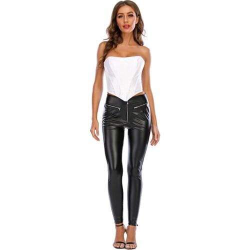 Women Black Sleeveless Off Shoulder Satin Fashion Sexy Corset Crop Tops Vest Female Underwear Backless Bustier Top Outwear Solid