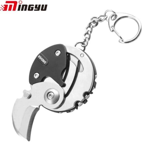 1pc Pocket Mini Fold Knife Mini Screwdriver Multi Tool Key Chain EDC Camping Outdoor Gear Parcel Box Claw Package Letter Opener