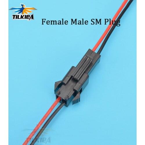 10 Pair RC Female Male SM Plug 2 pin Battery Connector Cable with 20AWG 10cm Wire For RC Boat Car