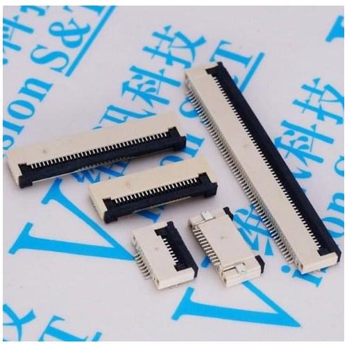 10Pcs FPC Connector socket FFC 0.5MM Clamshell Bottom Contact Type 4P 6P 8P 10P 12P 14P 18P 20P 22P 24P 30P 32P 36P 40P 50P 60P