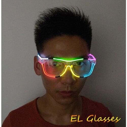 10 pcs multicolor Glowing EL Glasses Flashing Music Led Glasses with sound Activated for Halloween festival Wedding Party Decor