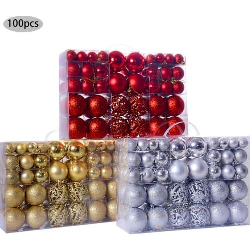 100pcs Christmas Tree Ball Decorations For DIY Xmas Party Wedding Ball Baubles Hanging Ornament For Home Christmas Decoration