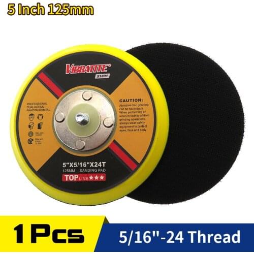 5 Inch 125mm DA Sanding Pad Sander Backing Pad 5/16"-24 Thread Hook and Loop For Sanding Disc Polishing Grinding