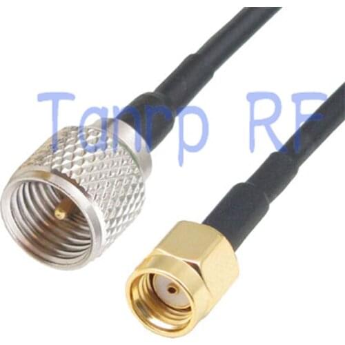 8in mini UHF male PL259 to RP-SMA male plug RF connector adapter 20CM Pigtail coaxial jumper cable RG174 extension cord