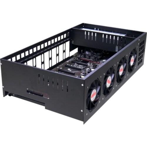 8-GPU slot Ethereum ETH mining rig miner chassis barebone 2500w PSU 847/4GB/128GB SSD Windows10 No GPU