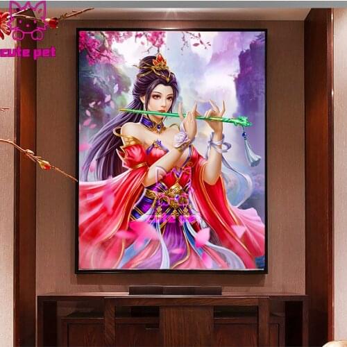5D DIY Diamond Painting Oriental classical women Full Square Round Drill Fantasy Girl Embroidery Cross Stitch mosaic Home Decor
