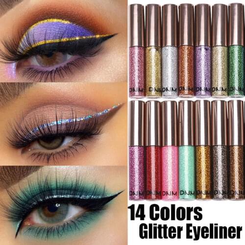 Diamond Glitter Liquid Eyeliner 14 Colors Smooth Texture Waterproof Monochrome Eyeliner Sexy Makeup Beauty Cosmetic Tools
