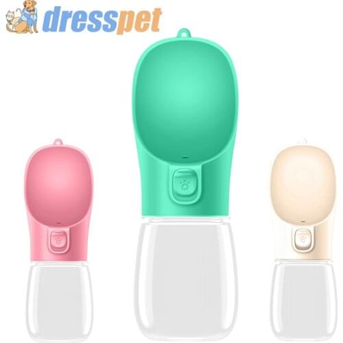 Dog Water Bottle For Dogs 550ML Pet Drinking Portable Dispenser waterfles hond For Travel Walking Feeder Pink