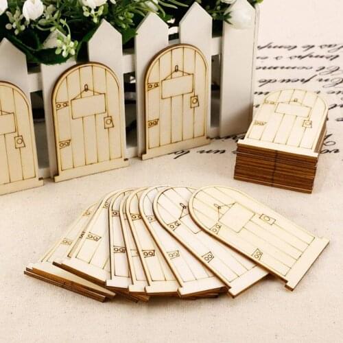 NHBR set of 25 Laser-Cut wooden fairy faerie elf doors unpainted with plaque