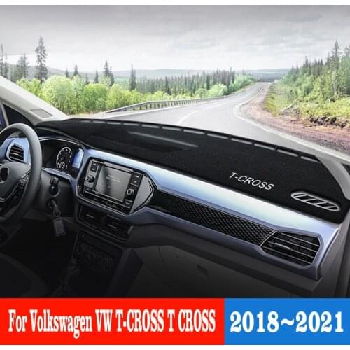 For Volkswagen VW T-CROSS T CROSS 2018-2019-2020-2021 Anti-Slip Mat Dashboard Cover Sunshade Dashmat Protect Car Accessories