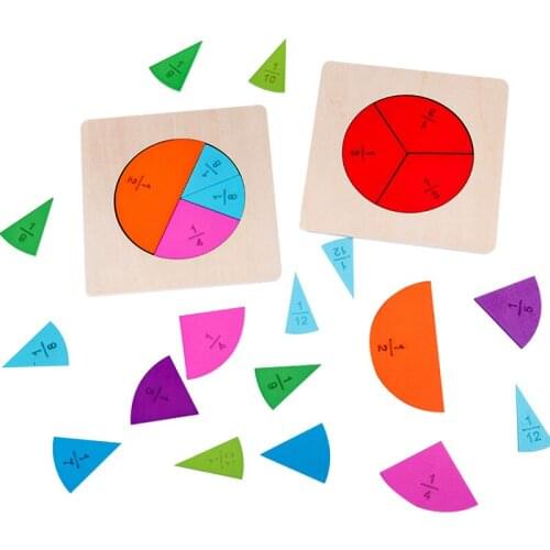 Preschool Circular Mathematics Fraction Board Division Teaching Aids Montessori Education Math Toy Children Learning Toy 3-7 Y