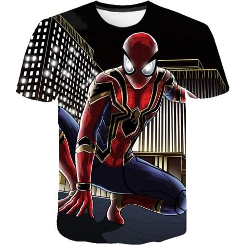 3D Baby Boys T Shirt Kids Clothes Cool Iron Spider Clothes Anime Fashion Girls Clothes Costume Summer Childrens Clothing Street