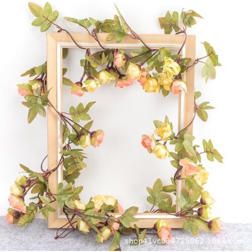 Artificial Rose Vine Silk Flower Garland Hanging Baskets Plants for Indoor Outdoor Home Wedding Arch Garden Wall Decor