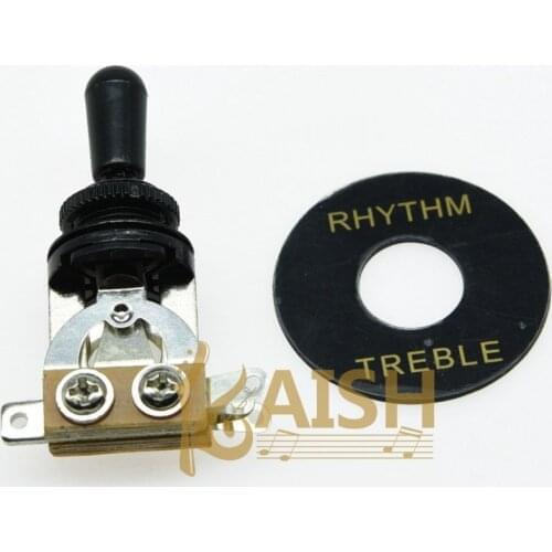 KAISH Guitar 3 Way Toggle Switch Black with Black Tip and Plate for LP SG