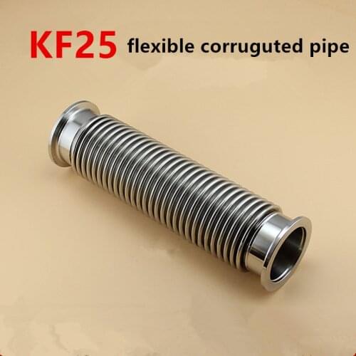KF25 Flexible Vacuum Bellows Fast Fitting Stainless Steel Metal Telescopic Tube Flexible Hose 100-1000mm Medical Available