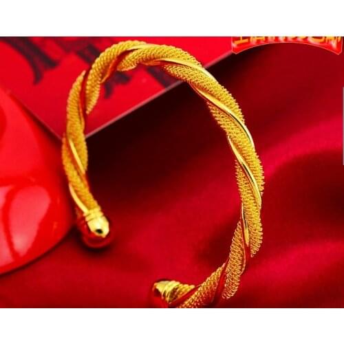 China Classic Mesh Twisted Bead Bracelet Elegant female plated gold-filled jewelery