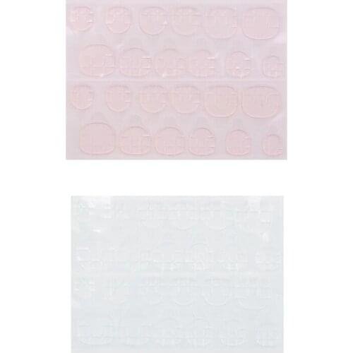 24 Pieces Nail Adhesive Tabs Jelly Double-sided Tips Transparent Pink Nail Glue Stickers for Nail Salon Art Women DIY