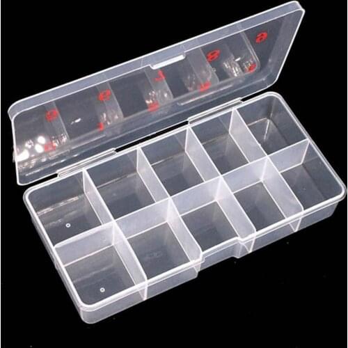 10 Grids Jewly False Nail Storage Box Multifunctional Transparent Manicure Rhinestones Sequins Storage Container Boxes