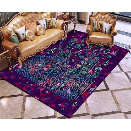 Labyrinth Wizard Rug Dark Floor Mat 3D Print Carpet Outdoor Rug Purple Background Cartoon Floor Carpet Home Textile Carpets