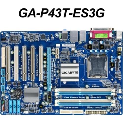 For GIGABYTE GA-P43-ES3G Desktop Motherboard P43 Socket LGA 775 For Core 2 Pentium DDR2 16G ATX P43-ES3G Used Mainboard