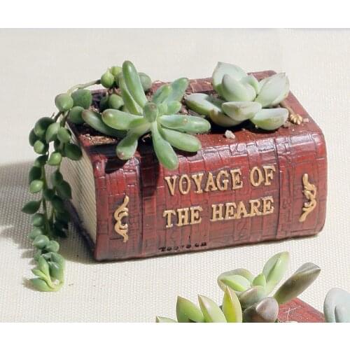 Cute Small Pots Planter office decor Retro Literature Resin Succulent Pots Flower Pot For Pots Mini Planter Succulent Planters